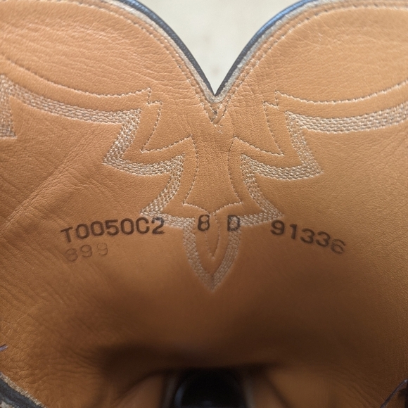 Lucchese Boots men's size 8D Exotic Genuine Black Ostrich Leg classic Western co - Picture 15 of 15